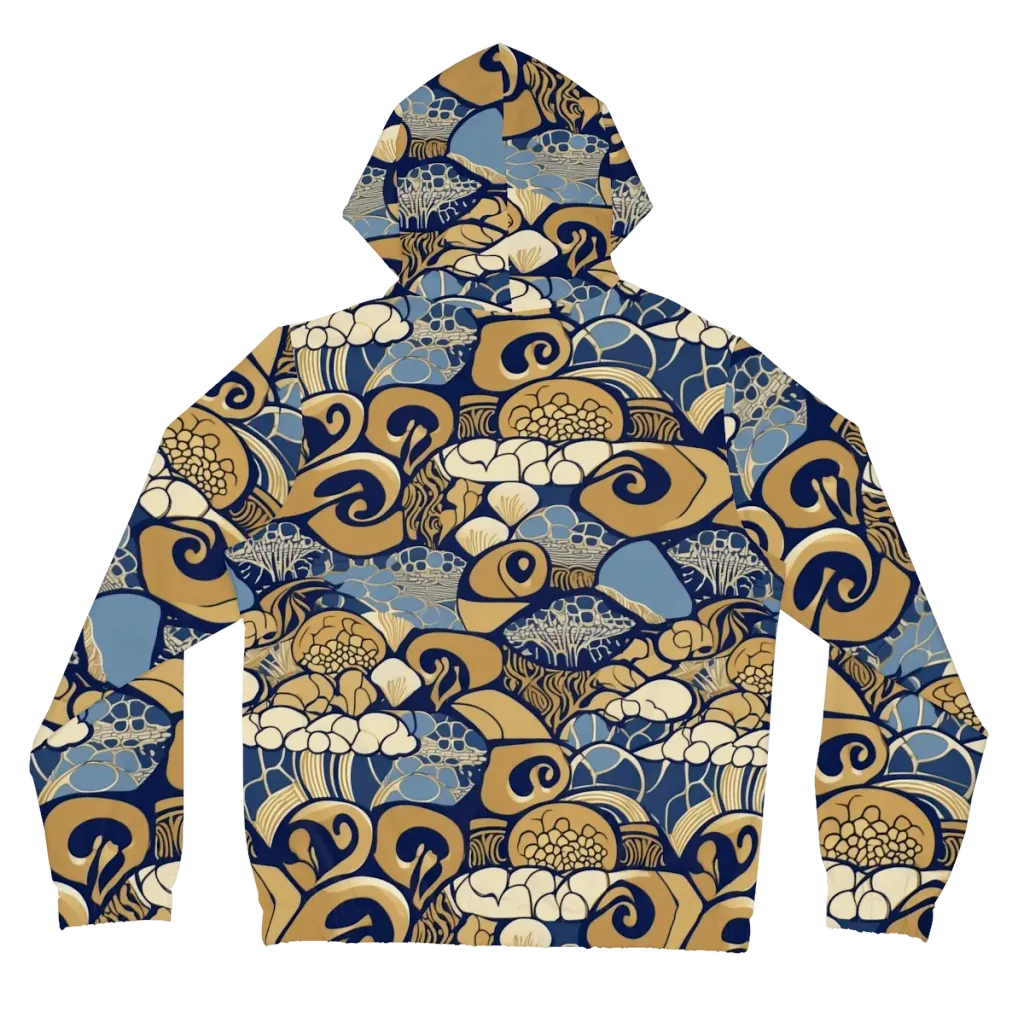 Art Nouveau Reef on Women's Full-Zip Hoodie — Back
