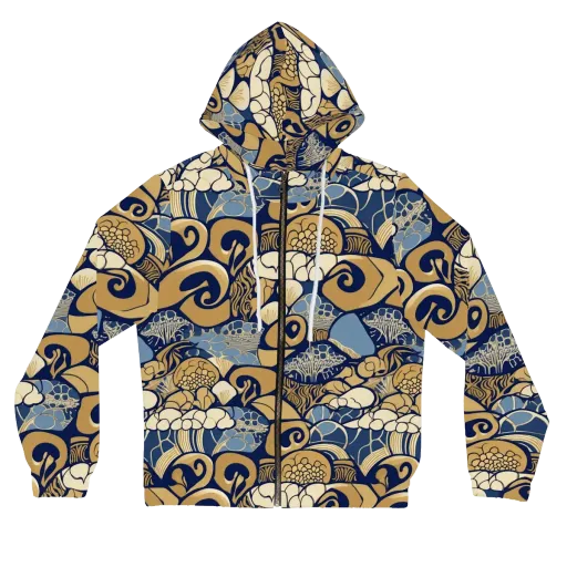 Art Nouveau Reef on a Women's Full-Zip Hoodie