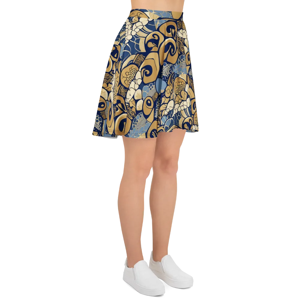 Art Nouveau Reef on Skater Skirt — Right