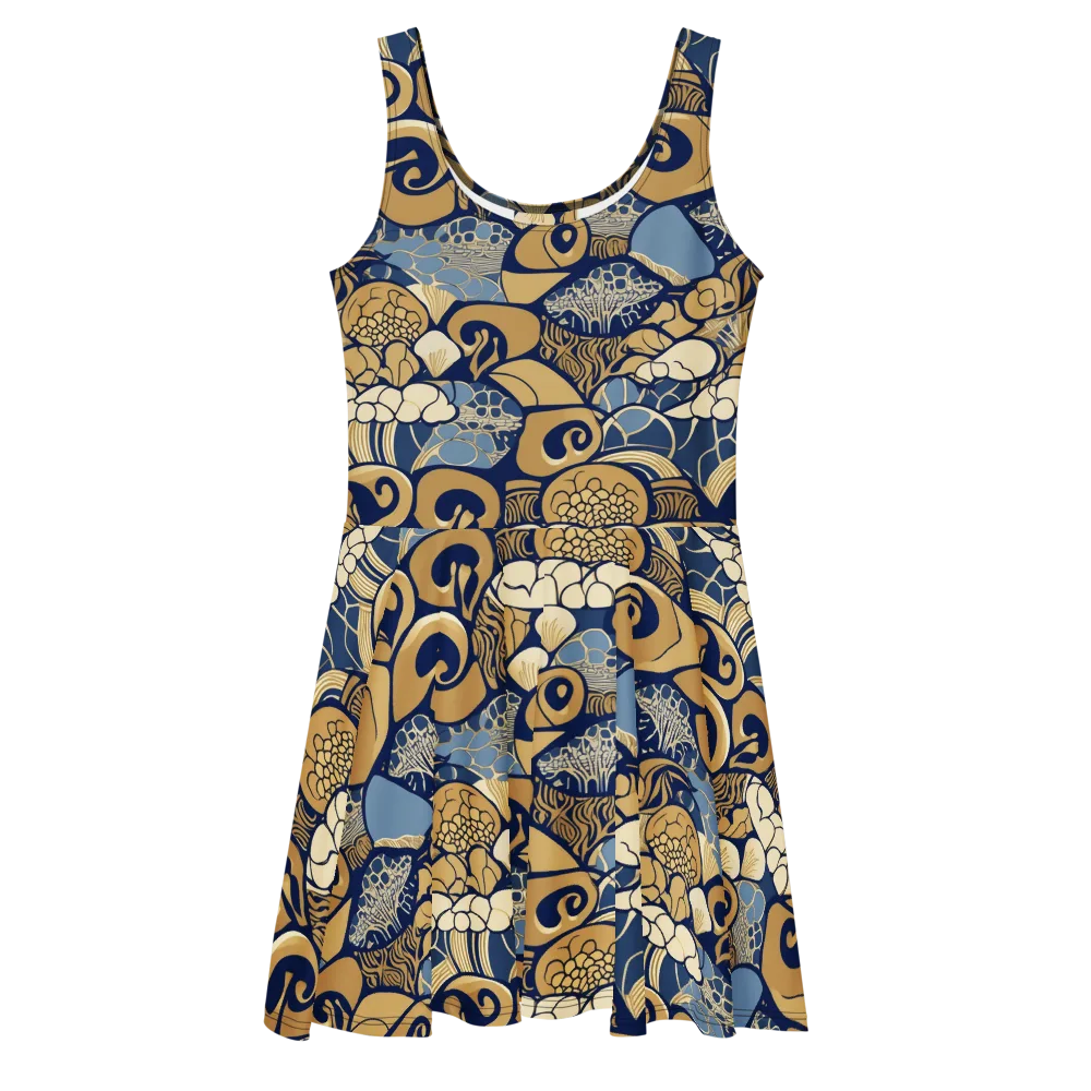 Art Nouveau Reef on Skater Dress — Front
