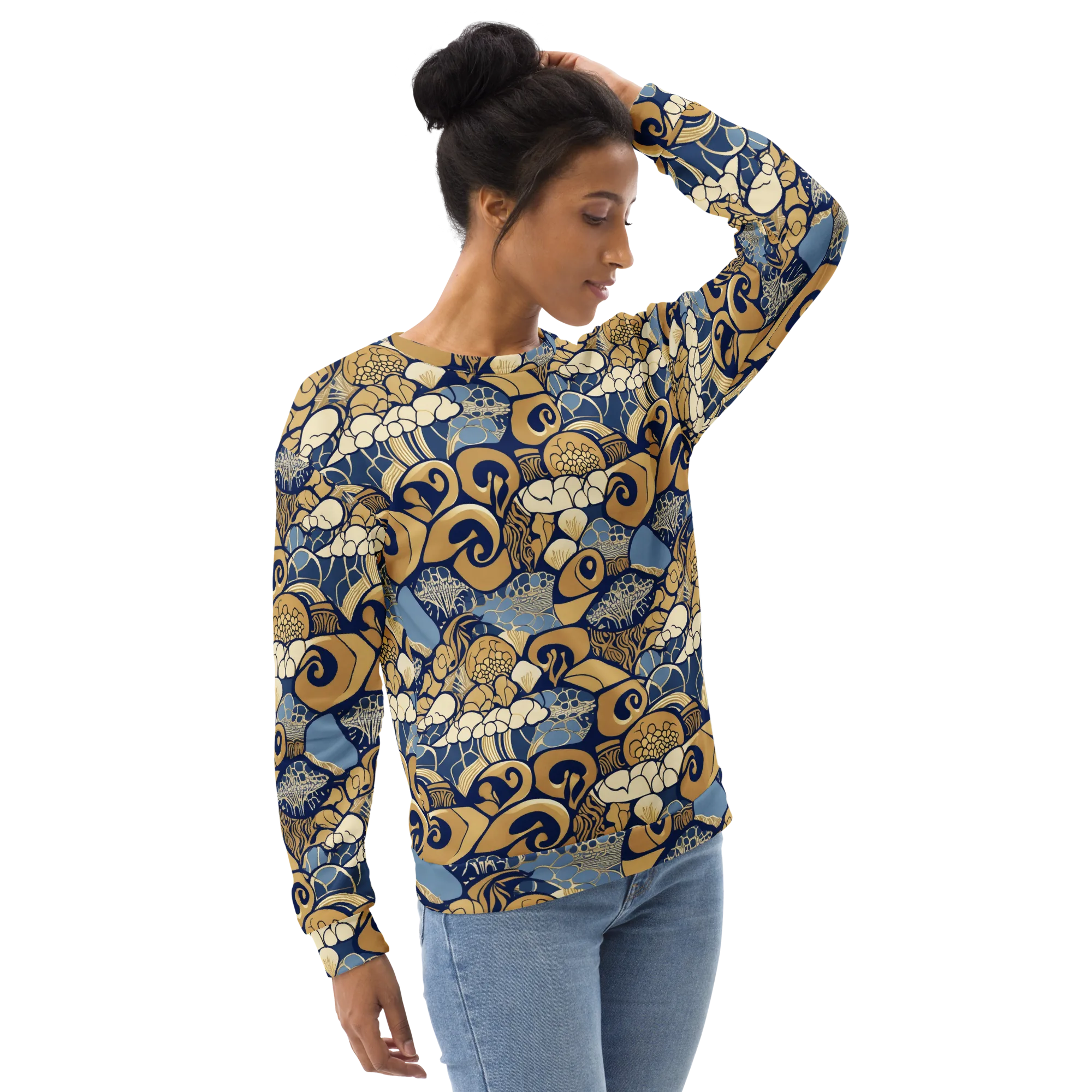 Art Nouveau Reef on Sweatshirt — Right Front