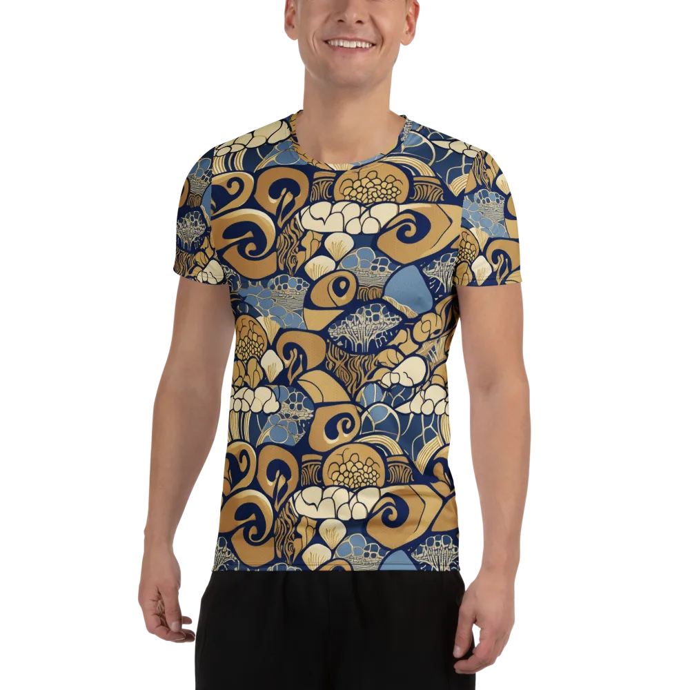 Art Nouveau Reef on Men's Athletic T-Shirt — Front