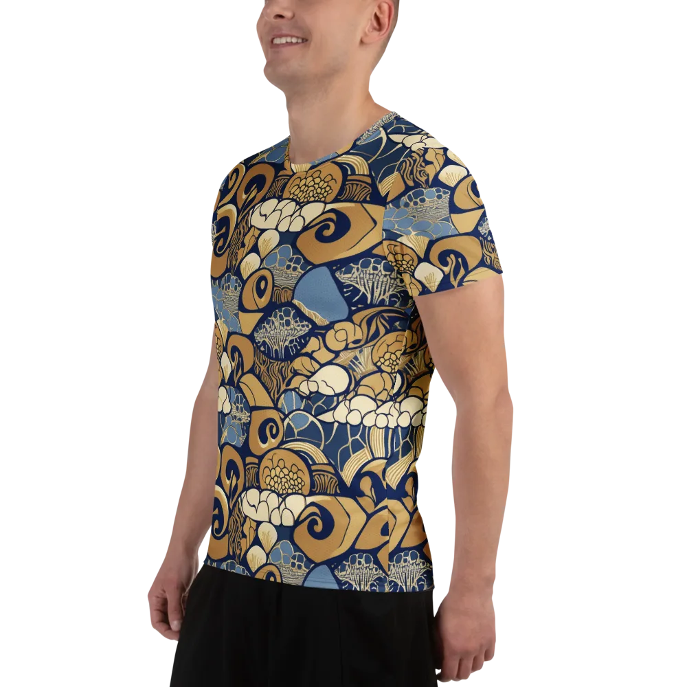 Art Nouveau Reef on Men's Athletic T-Shirt — Left