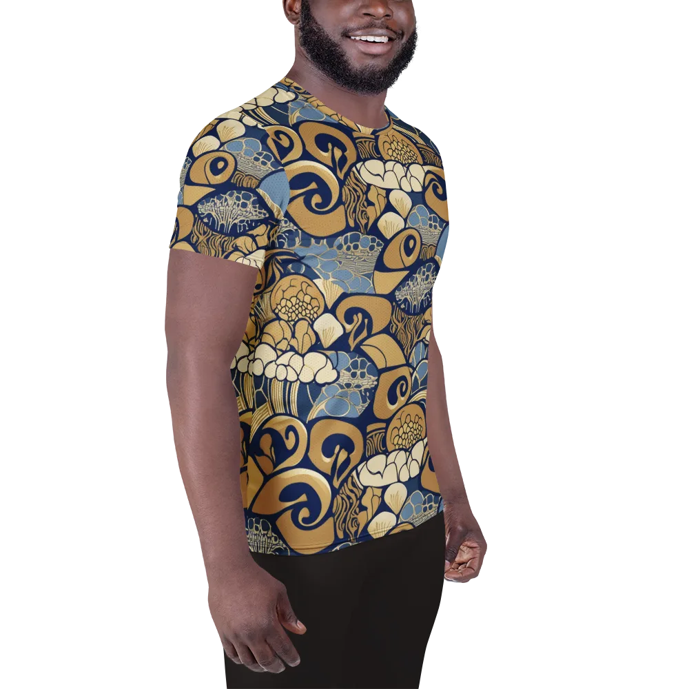 Art Nouveau Reef on Men's Athletic T-Shirt — Right