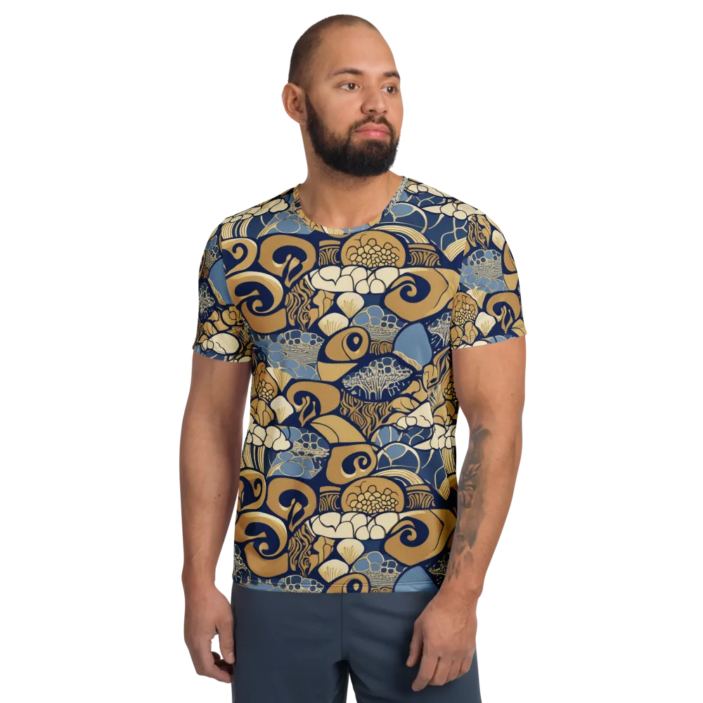 Art Nouveau Reef on Men's Athletic T-Shirt — Front