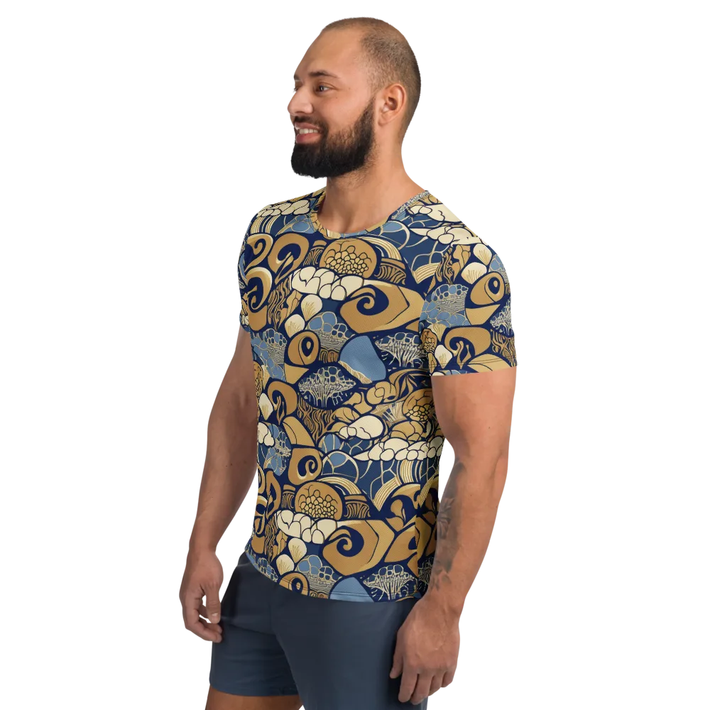 Art Nouveau Reef on Men's Athletic T-Shirt — Left
