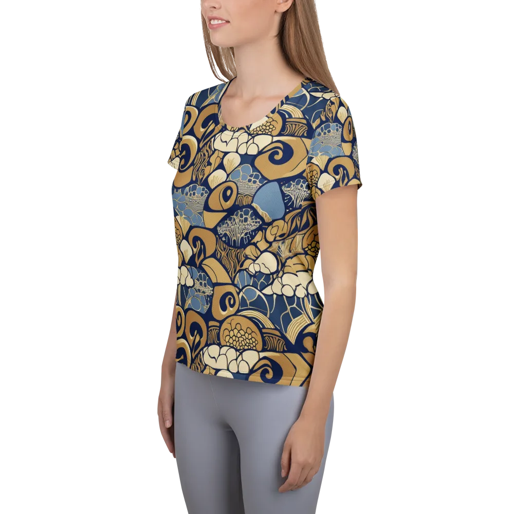 Art Nouveau Reef on Women's Athletic T-Shirt — Left