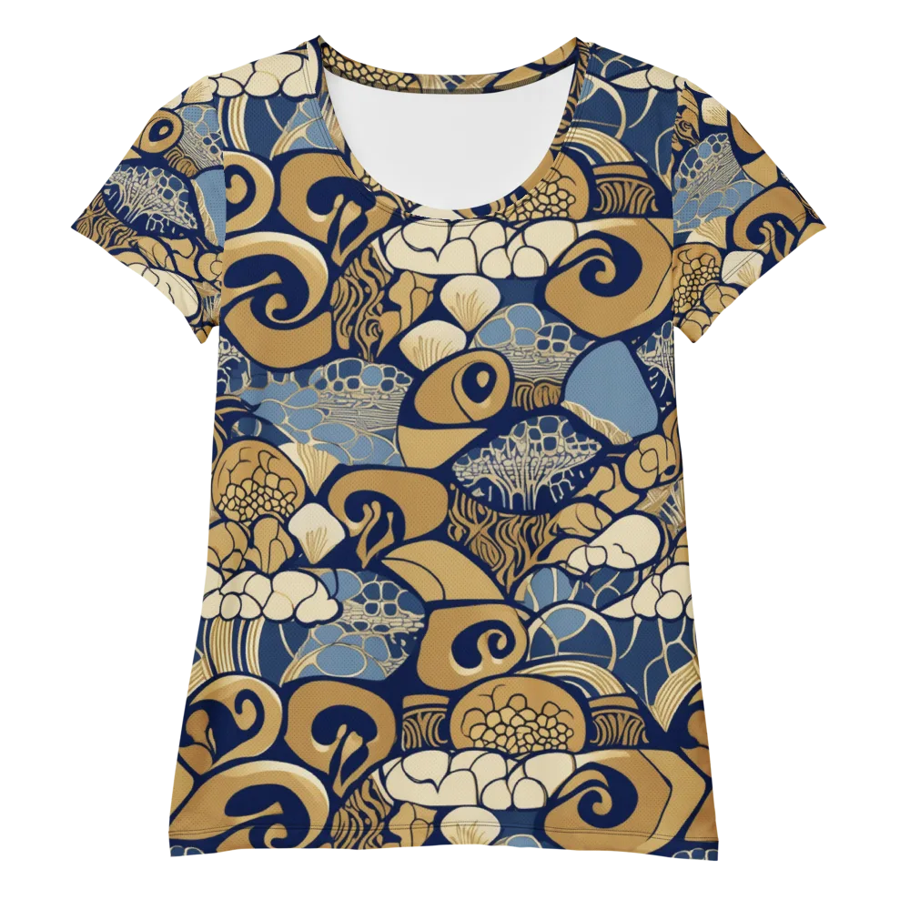 Art Nouveau Reef on Women's Athletic T-Shirt — Front