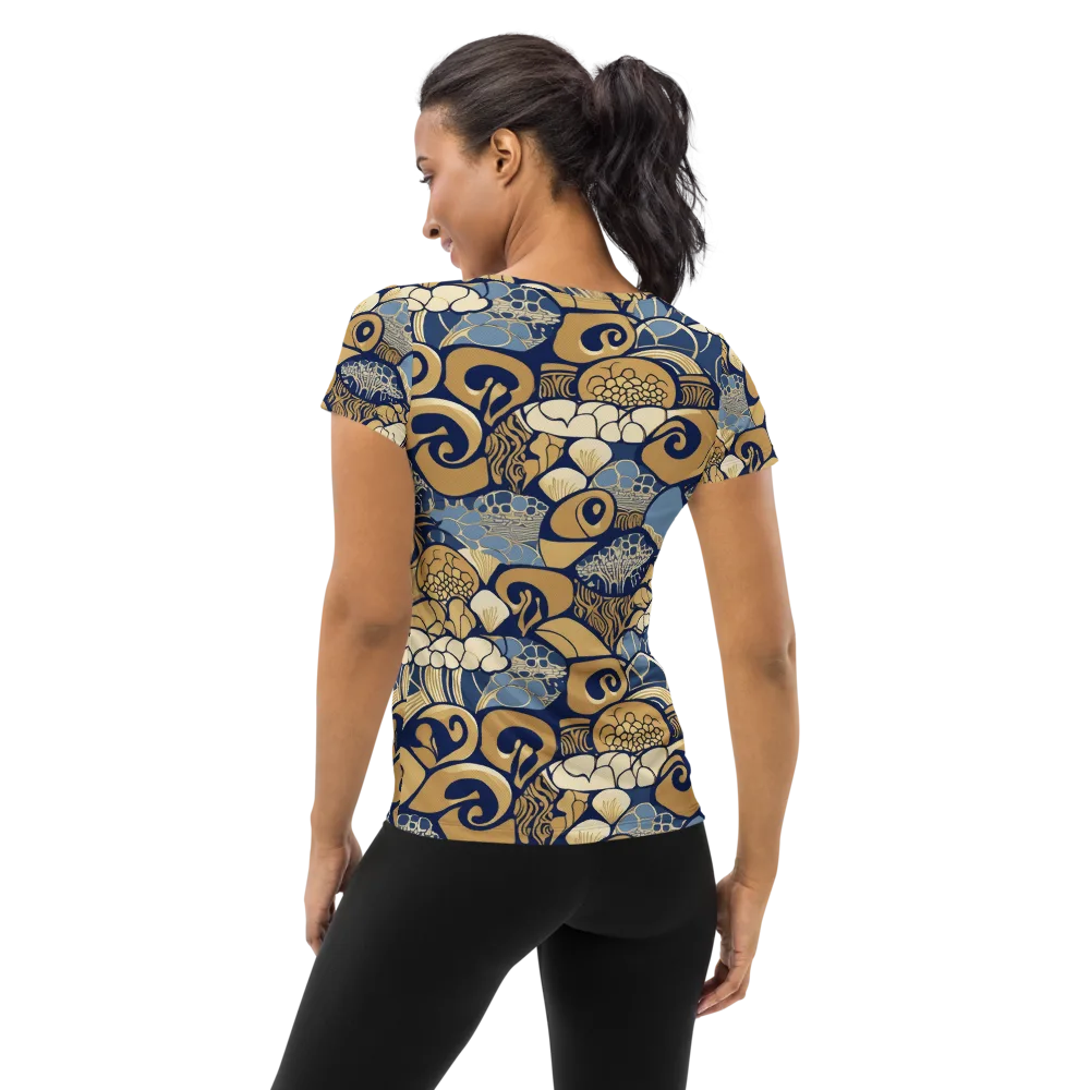 Art Nouveau Reef on Women's Athletic T-Shirt — Back