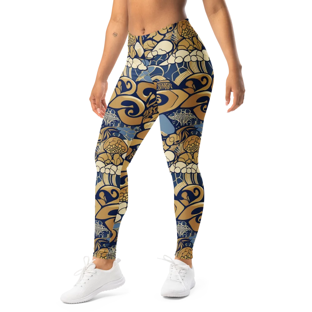 Art Nouveau Reef on Leggings — Left Front