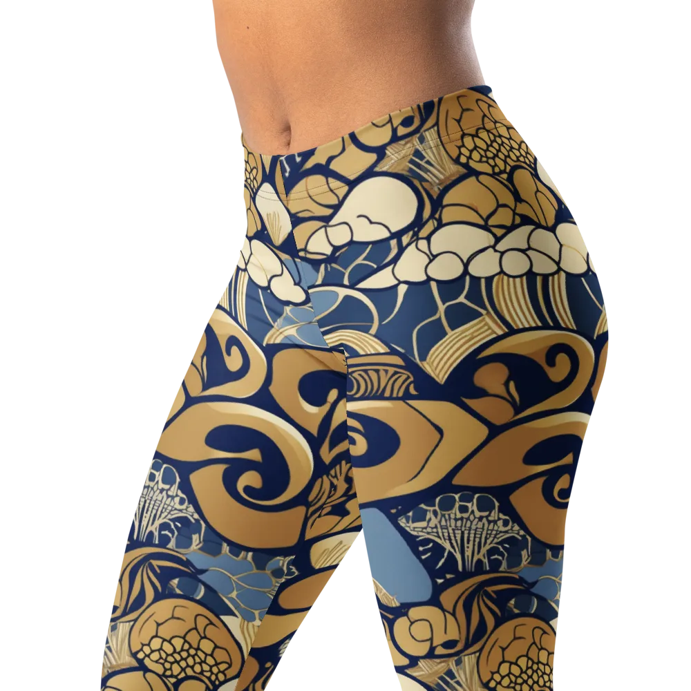 Art Nouveau Reef on Leggings — Left Front