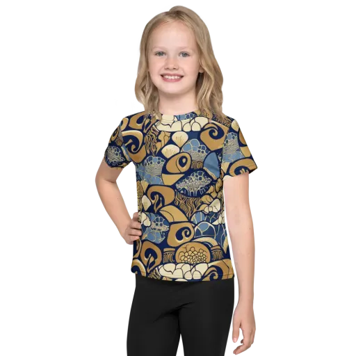 Art Nouveau Reef on a Kids Crew Neck T-Shirt