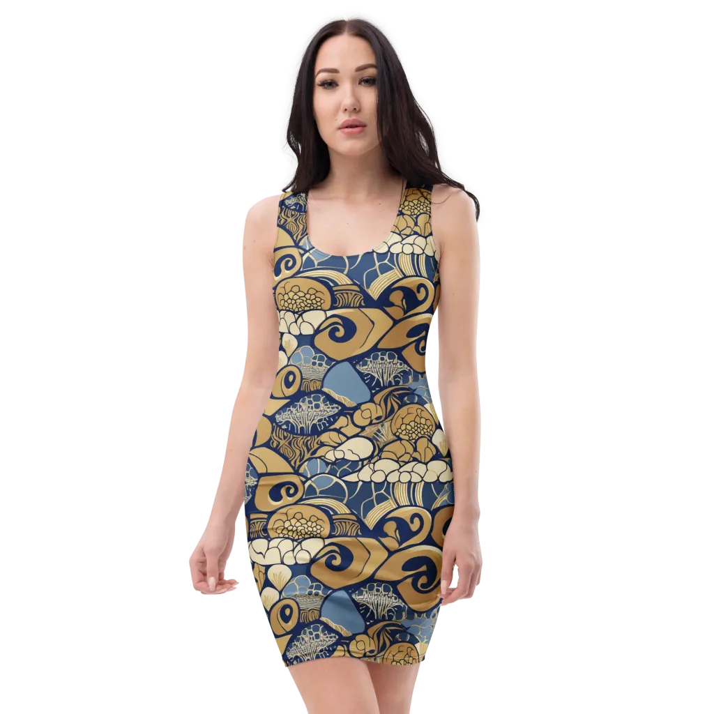 Art Nouveau Reef on Bodycon Dress — Front