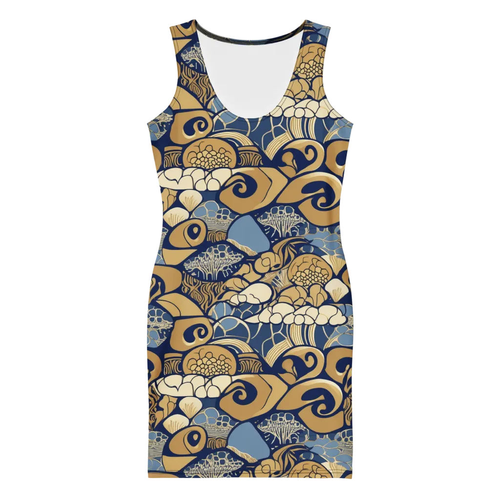 Art Nouveau Reef on Bodycon Dress — Front