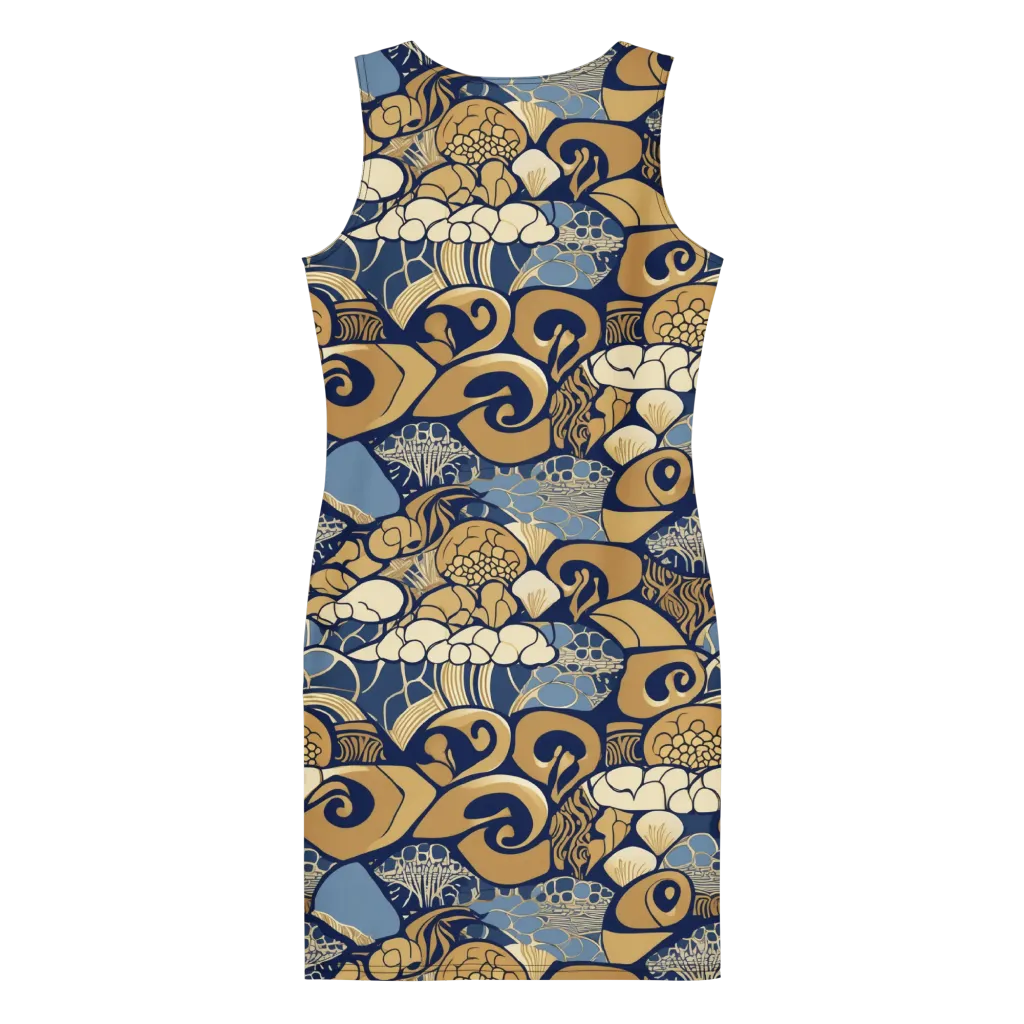 Art Nouveau Reef on Bodycon Dress — Back