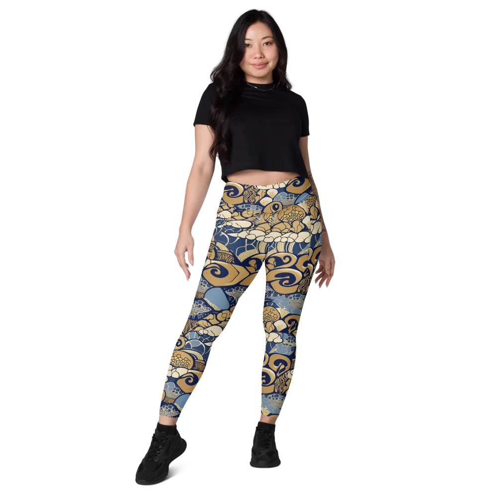 Art Nouveau Reef on Leggings with Pockets — Front