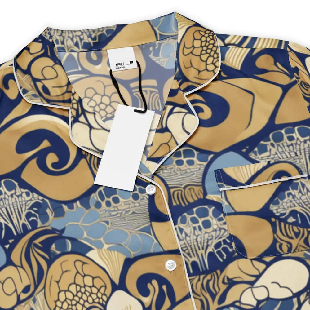 Art Nouveau Reef on Women's Short Sleeve Pajama Top — Product details