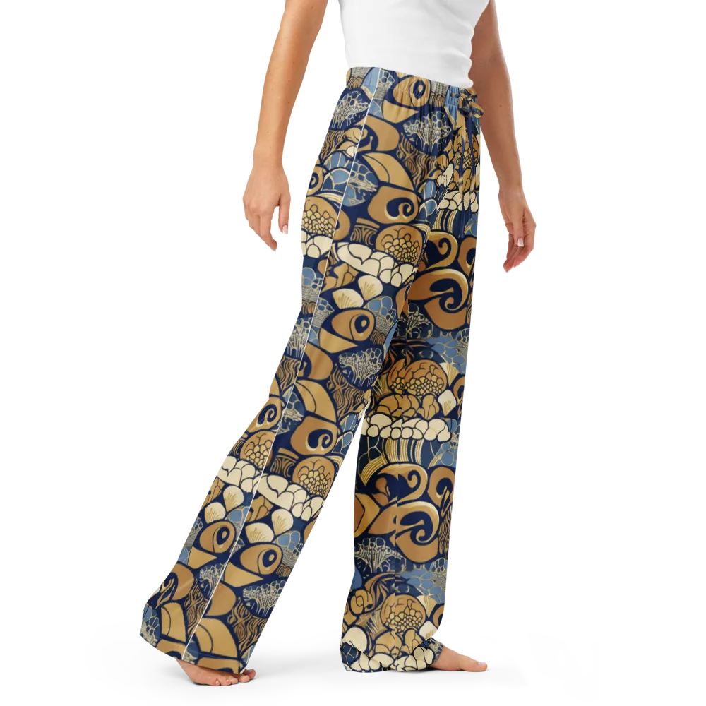 Art Nouveau Reef on Women's Pajama Pants — Right Front