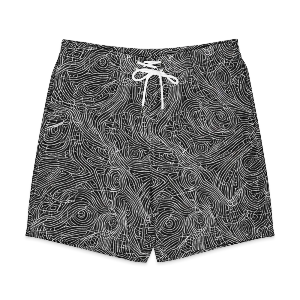 Noir Topography on Men's Board Shorts — Front
