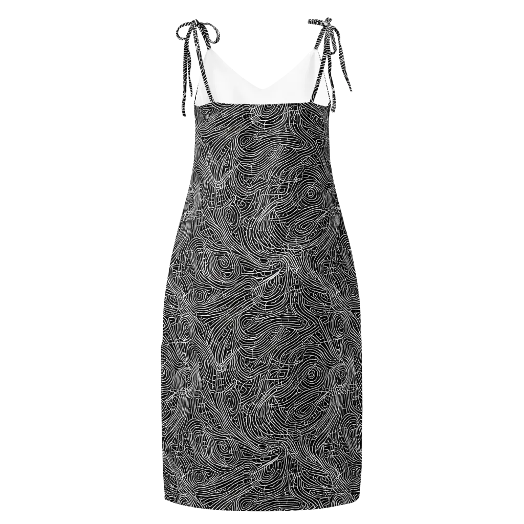 Noir Topography on Slip Dress — Back