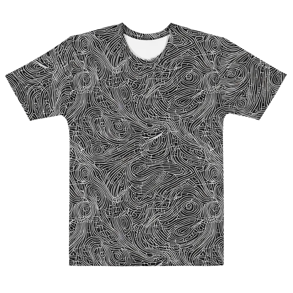 Noir Topography on Men's Cotton Crew Neck T-Shirt — Front