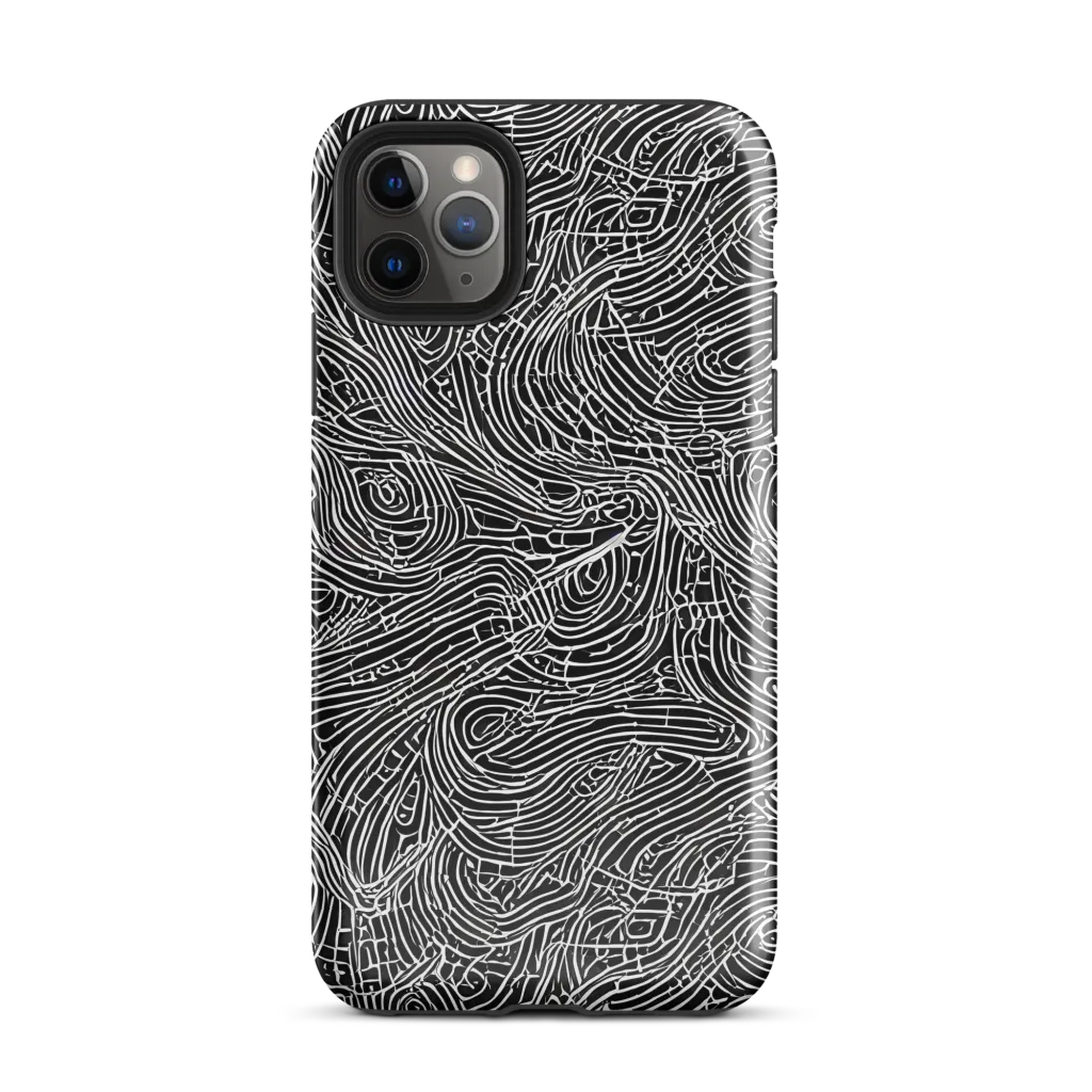 Noir Topography on Tough Case for iPhone® — Front
