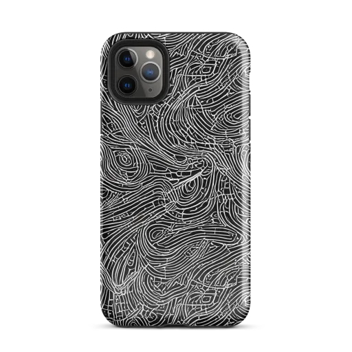 Noir Topography on a Tough Case for iPhone®