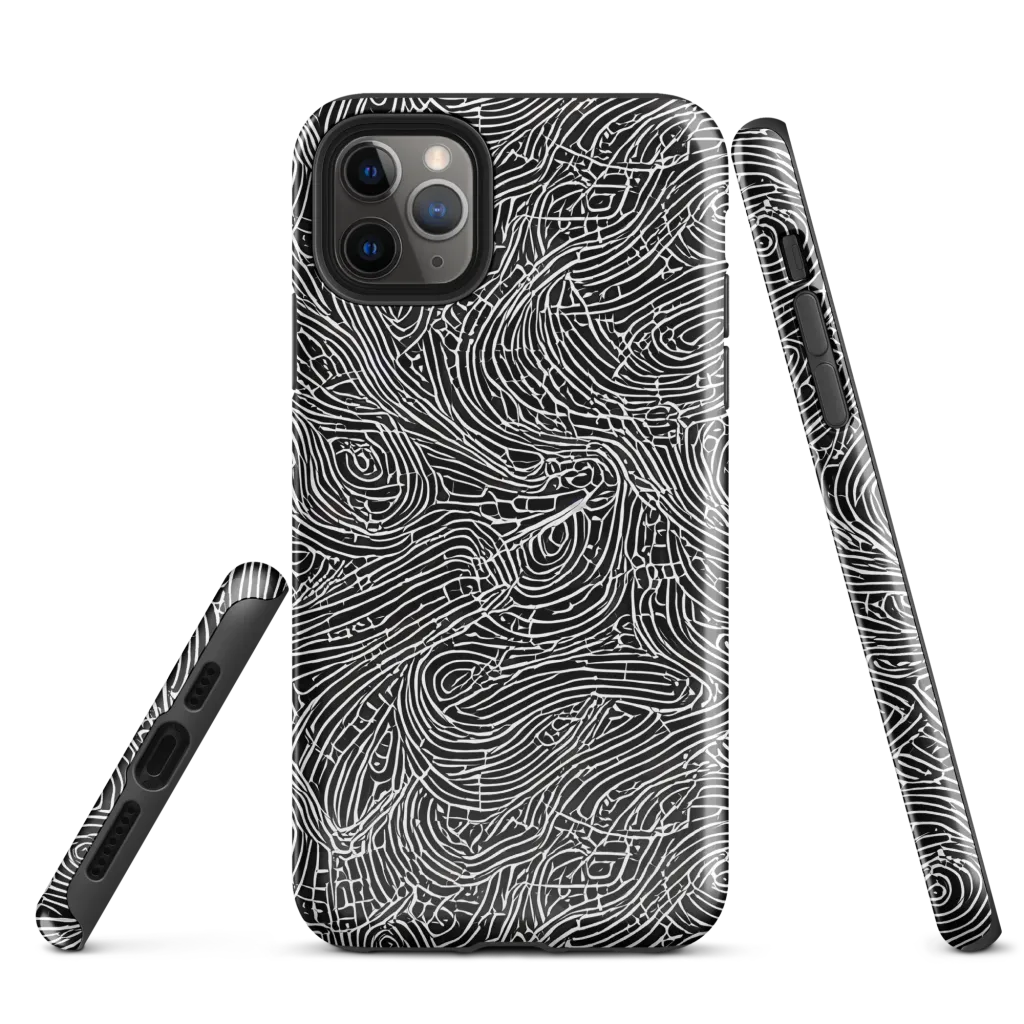Noir Topography on Tough Case for iPhone® — Front