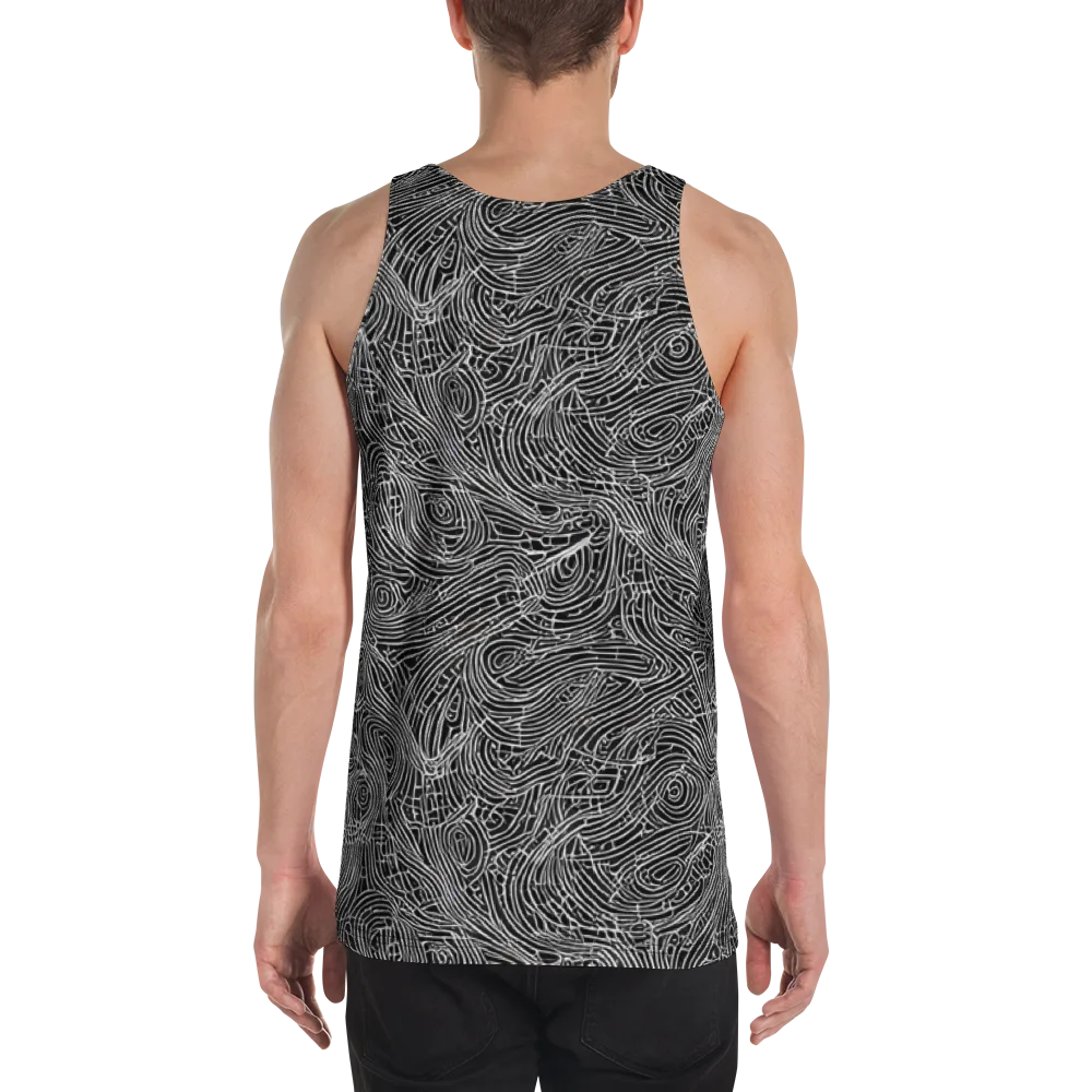 Noir Topography on Men's Tank Top — Back