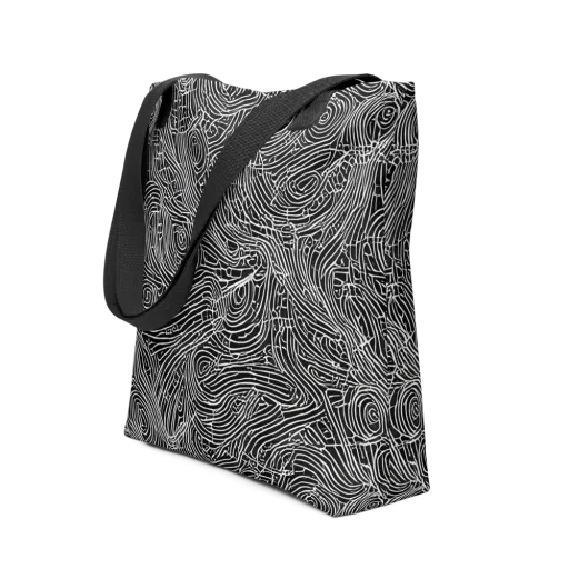 Noir Topography on a Tote Bag