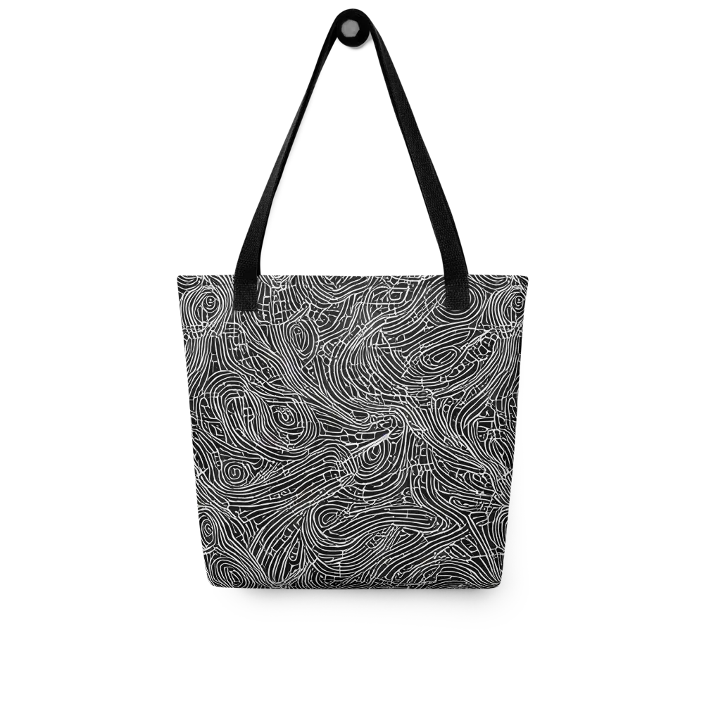 Noir Topography on Tote Bag — Front