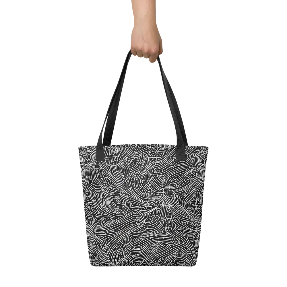 Noir Topography on Tote Bag — Front