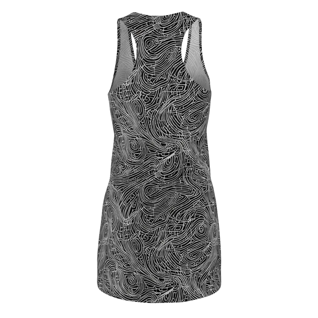 Noir Topography on Racerback Dress — Back