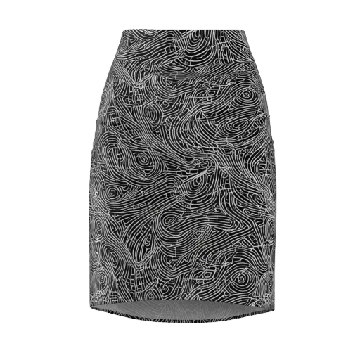 Noir Topography on a Pencil Skirt