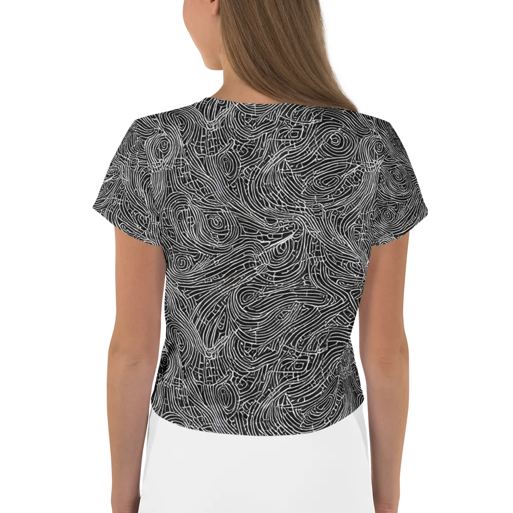 Noir Topography on Crop Tee — Back