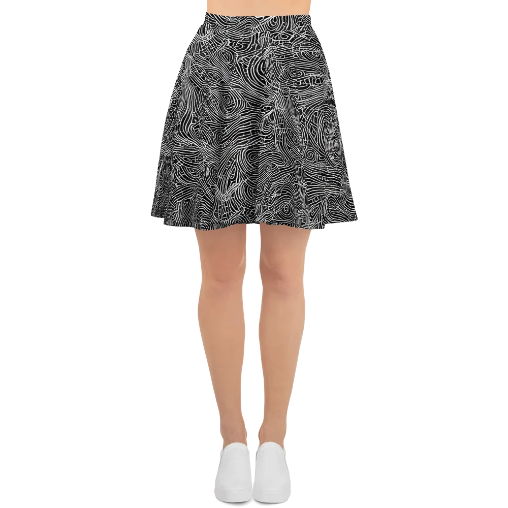 Noir Topography on Skater Skirt — Front