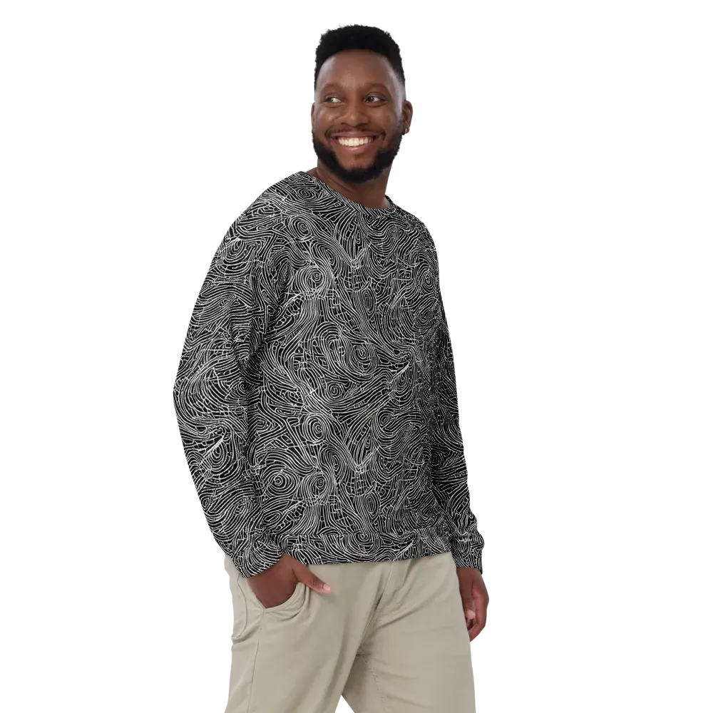 Noir Topography on Sweatshirt — Front