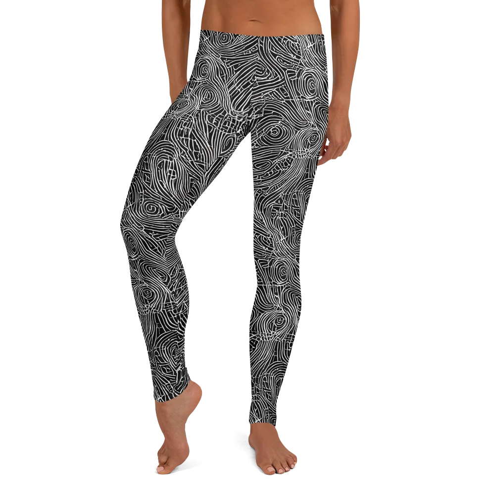 Noir Topography on Leggings — Front