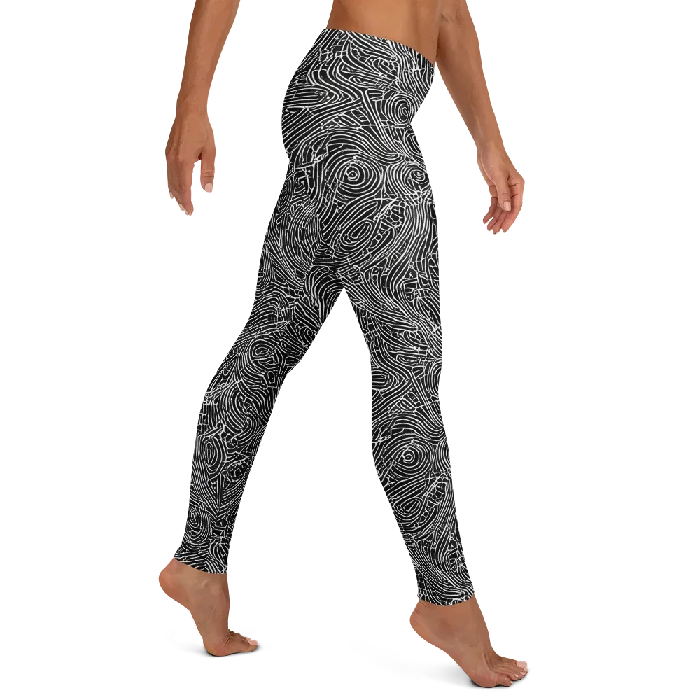 Noir Topography on Leggings — Right