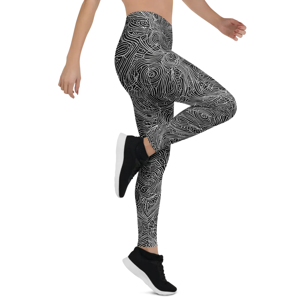 Noir Topography on Leggings — Right