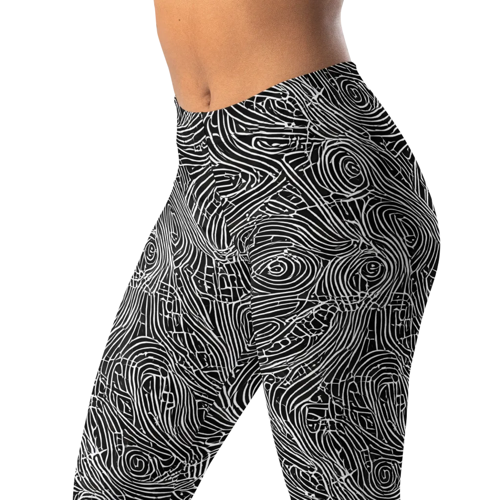 Noir Topography on Leggings — Left Front