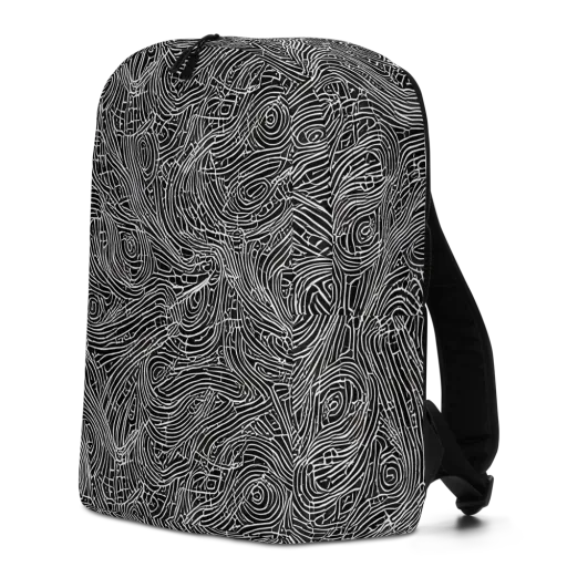 Noir Topography on a Minimalist Backpack