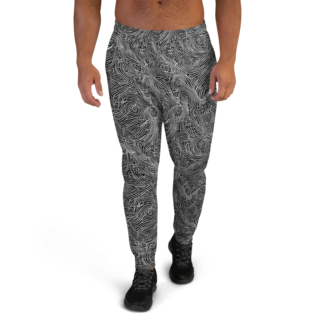 Noir Topography on Men's Joggers — Front