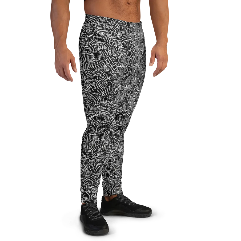 Noir Topography on Men's Joggers — Right