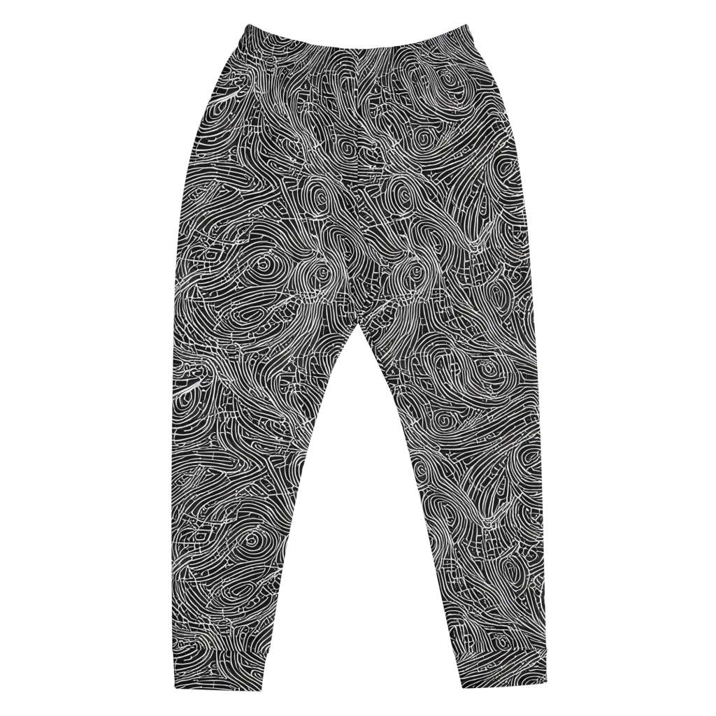 Noir Topography on Men's Joggers — Front