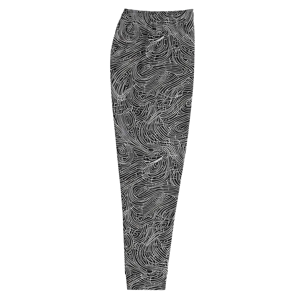 Noir Topography on Men's Joggers — Right