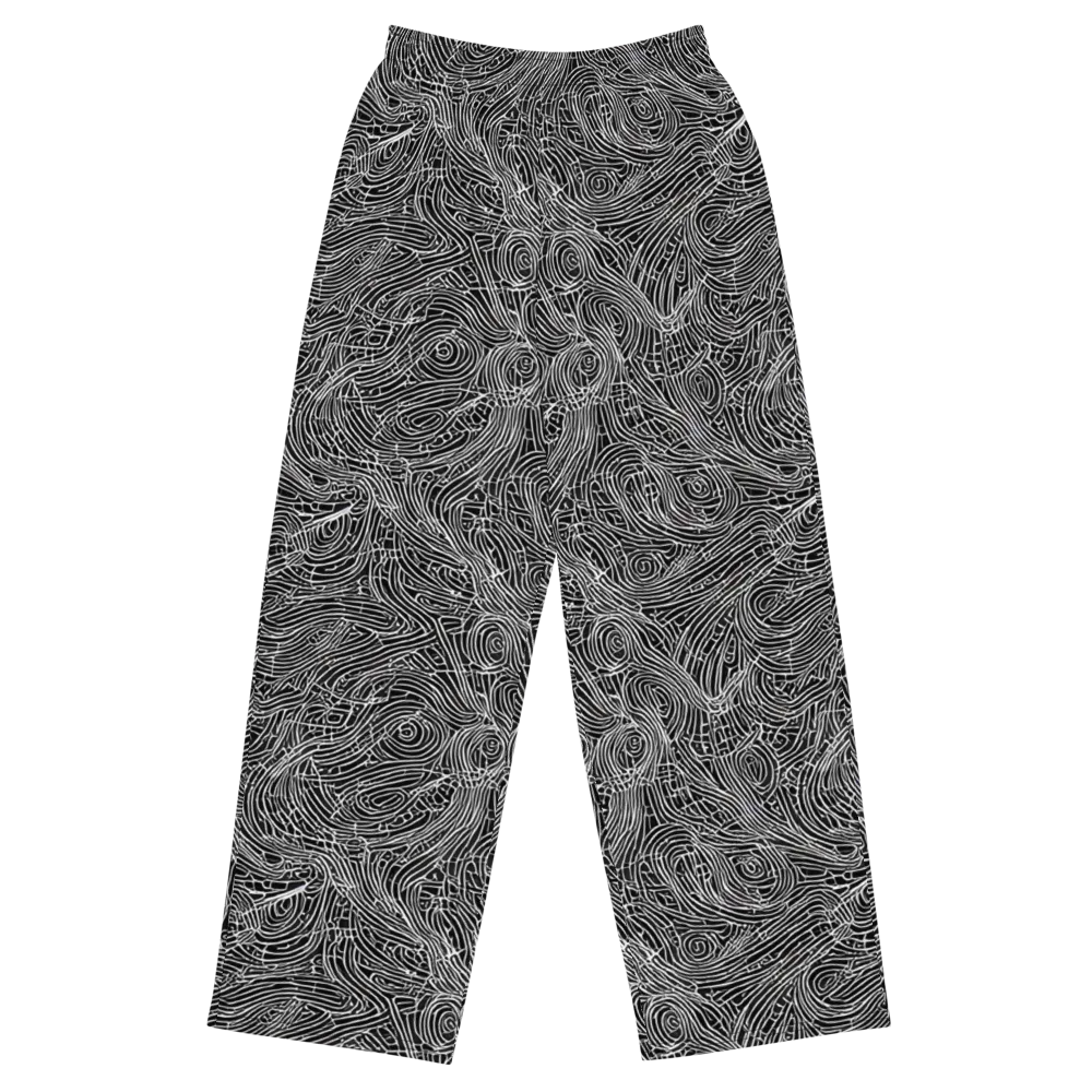 Noir Topography on Wide-Leg Pants — Front