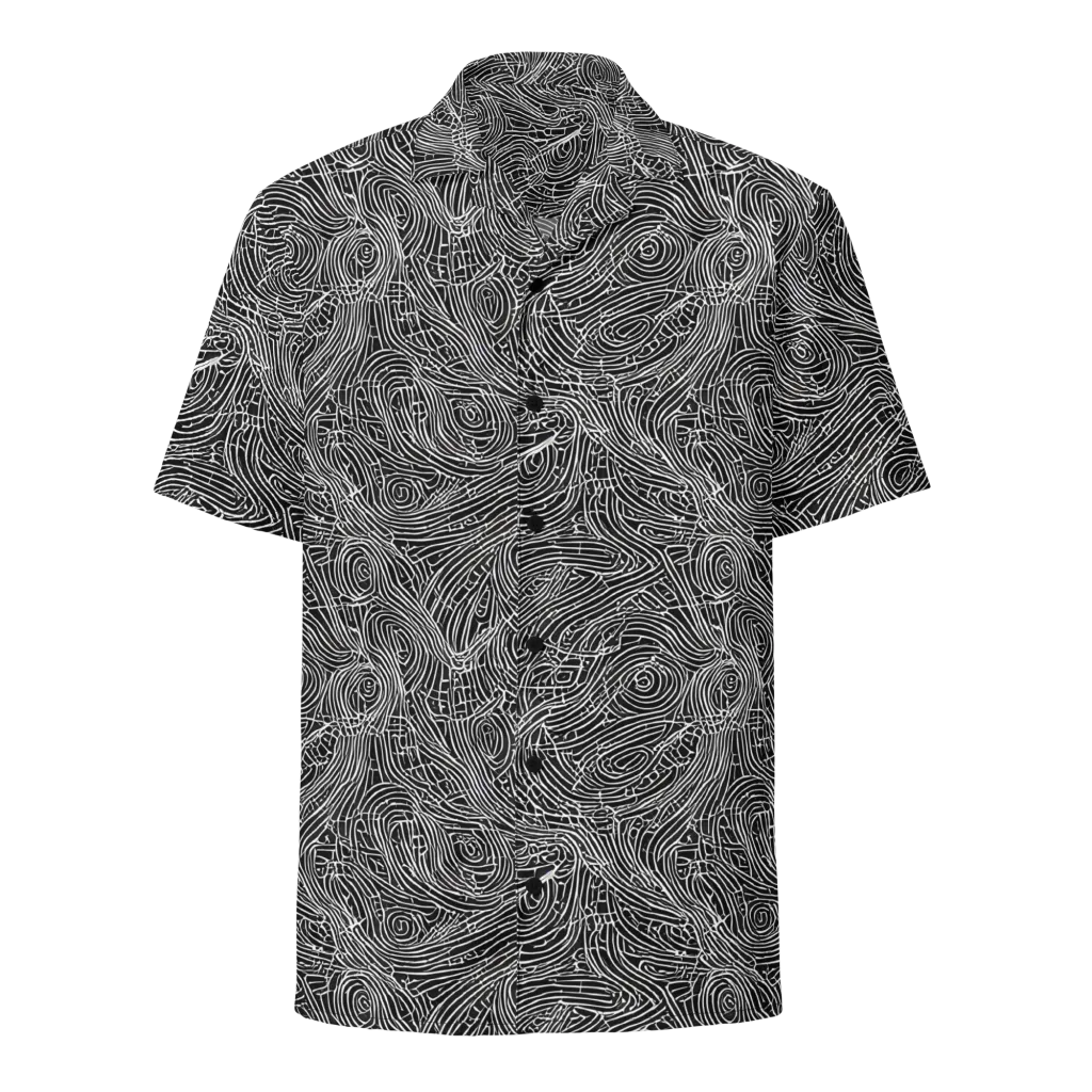 Noir Topography on Button Shirt — Front