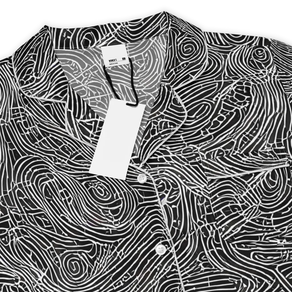 Noir Topography on Women's Short Sleeve Pajama Top — Product details
