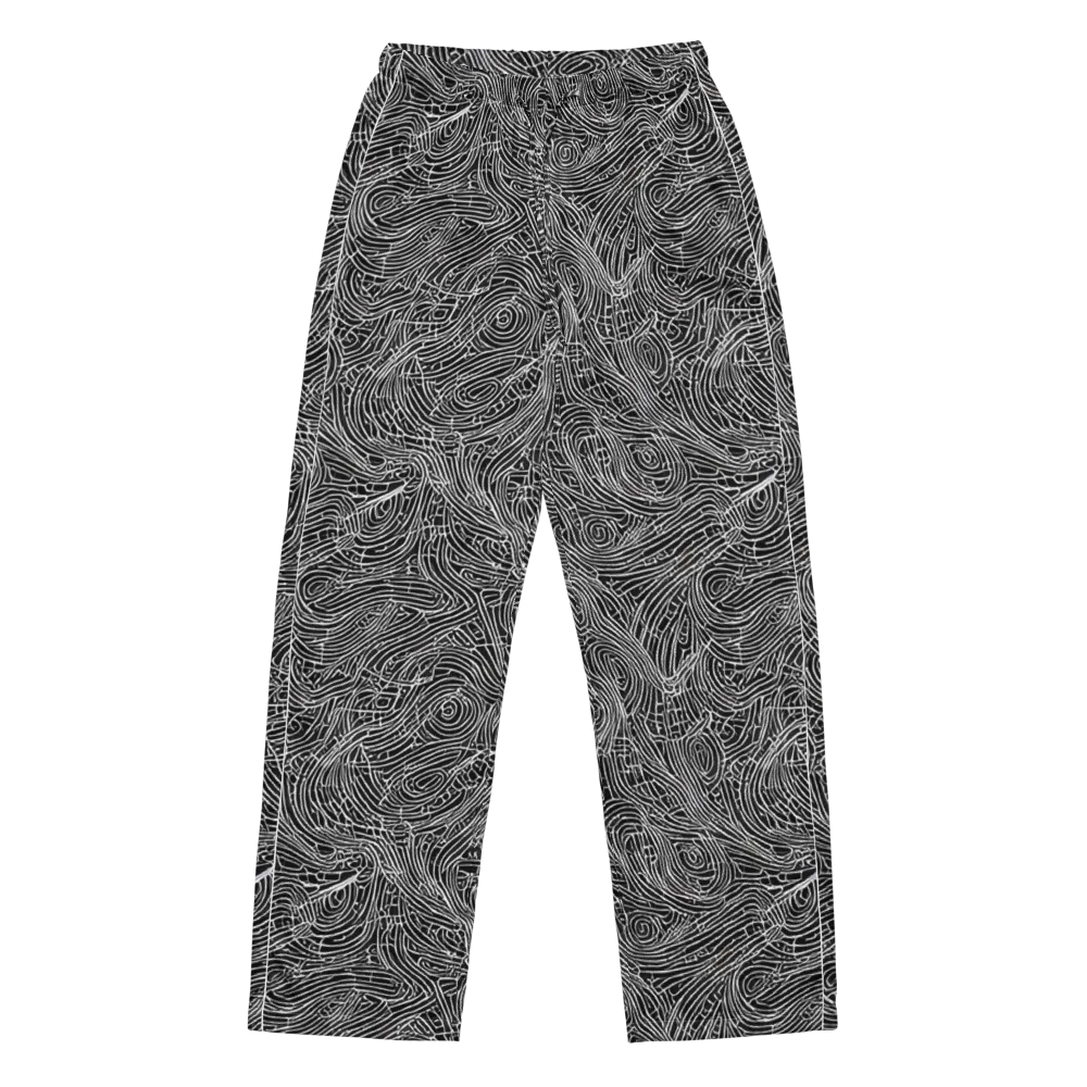 Noir Topography on Women's Pajama Pants — Front